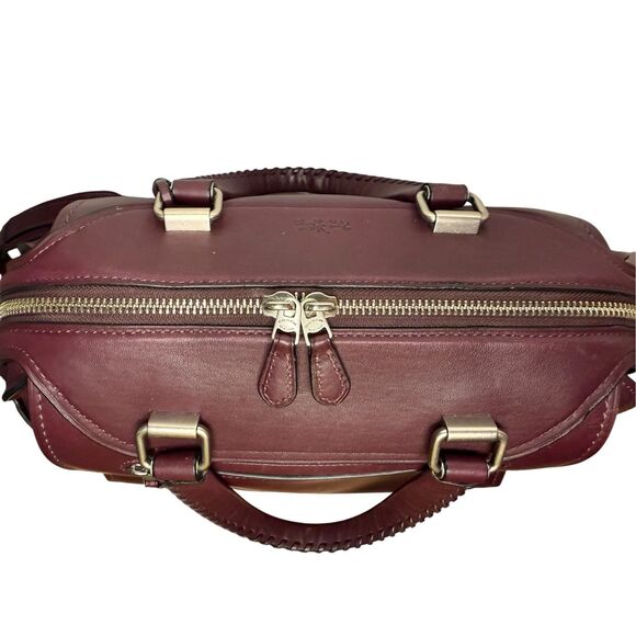 Coach Ace Satchel Bag Crossbody Purse Burgundy Glovetanned Leather Limited Ed - Picture 7 of 11